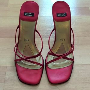 Stuart Weitzman red heeled sandals, size 7.5